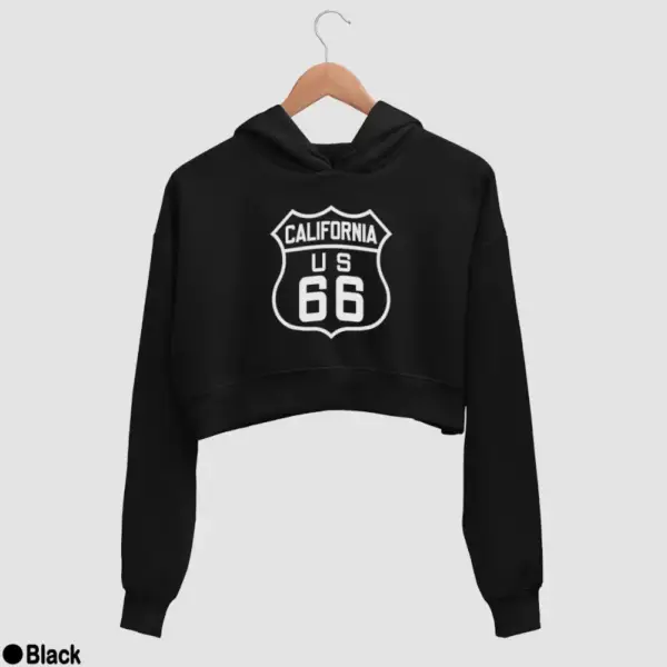 US 66 California Women's Crop Hoodie - Image 2