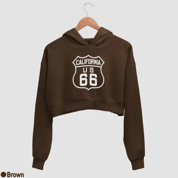 US 66 California Women's Crop Hoodie - Image 4