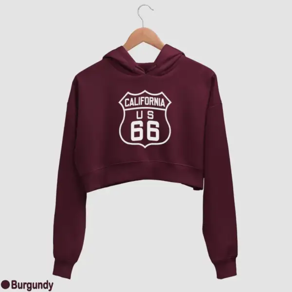US 66 California Women's Crop Hoodie - Image 5