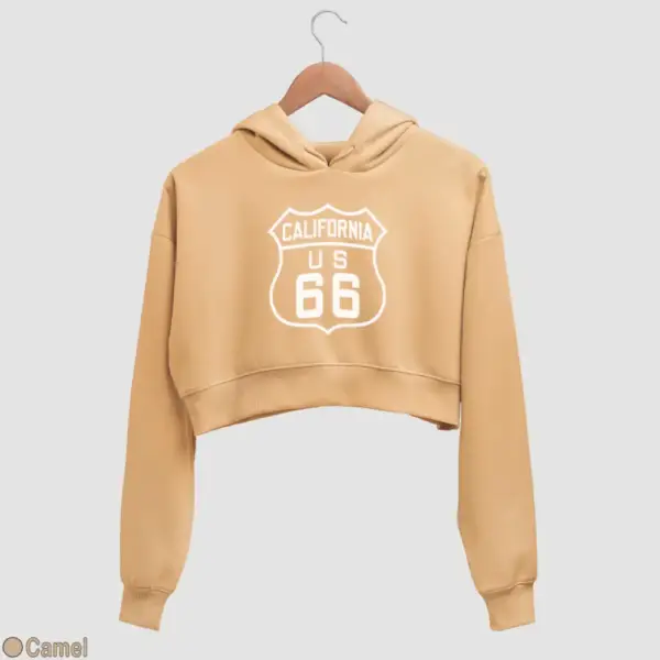 US 66 California Women's Crop Hoodie - Image 6