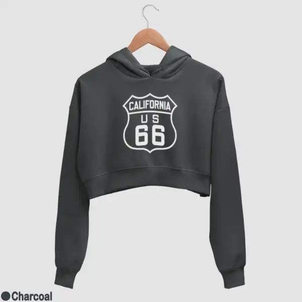 US 66 California Women's Crop Hoodie - Image 7