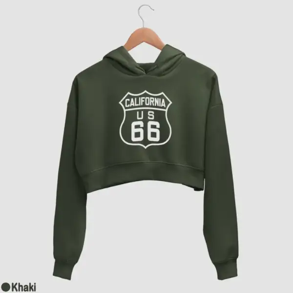 US 66 California Women's Crop Hoodie - Image 10