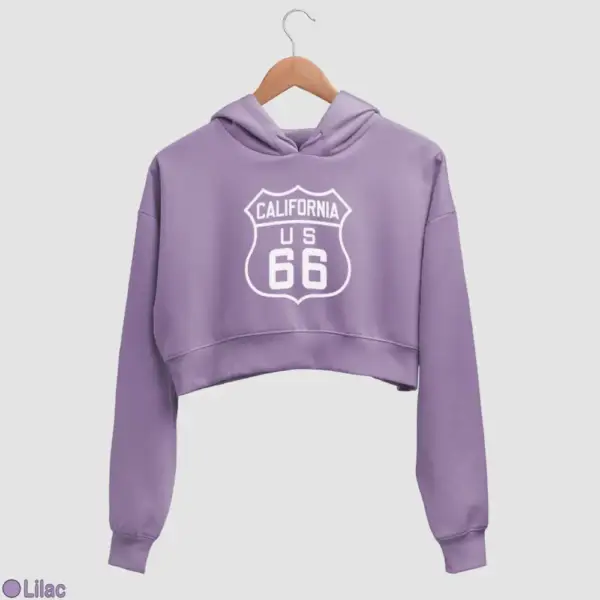 US 66 California Women's Crop Hoodie - Image 11