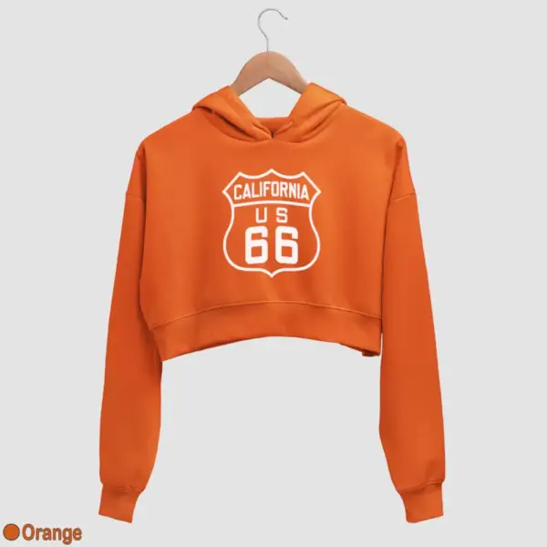 US 66 California Women's Crop Hoodie - Image 13