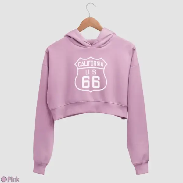 US 66 California Women's Crop Hoodie - Image 14