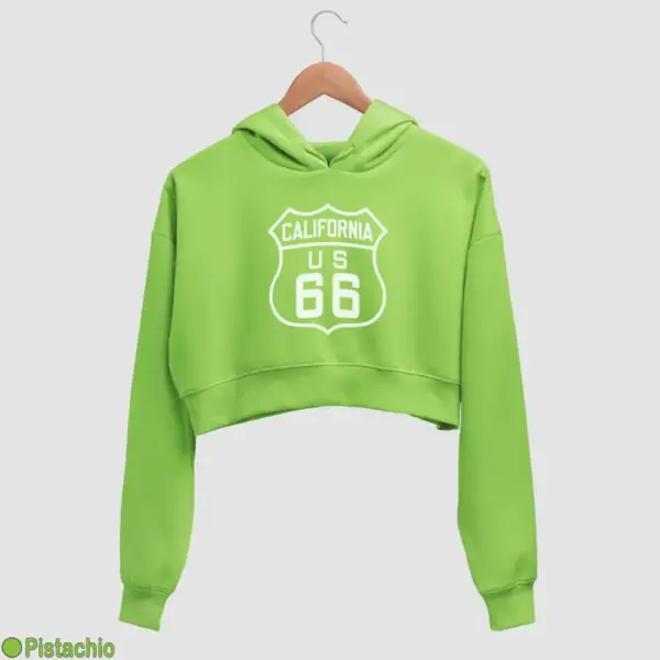 US 66 California Women's Crop Hoodie - Image 15