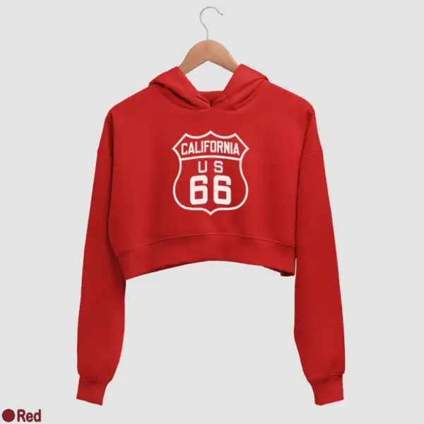 US 66 California Women's Crop Hoodie - Image 17