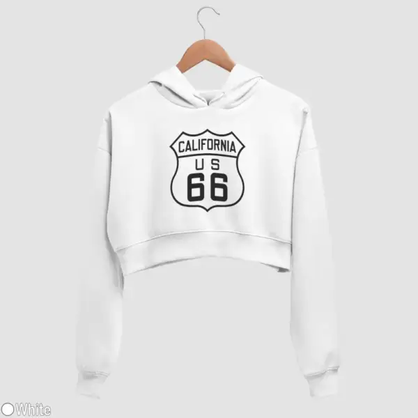 US 66 California Women's Crop Hoodie