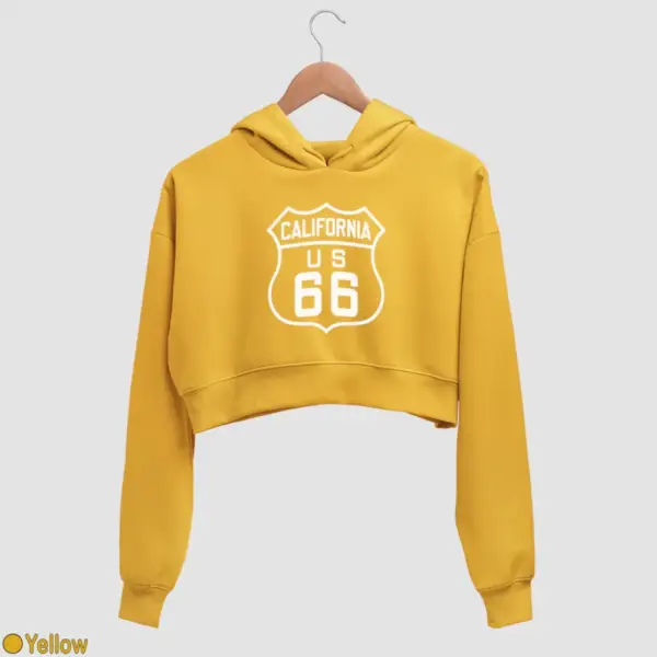 US 66 California Women's Crop Hoodie - Image 19