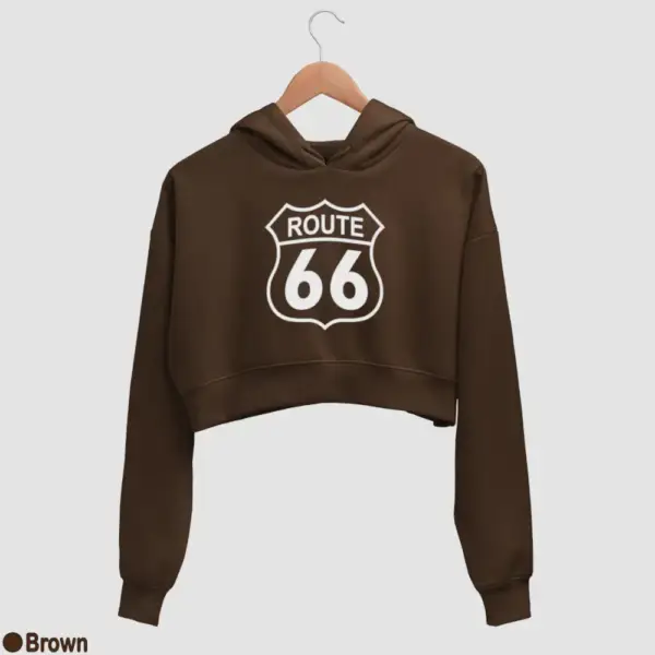 US Route 66 Women's Crop Hoodie - Image 4