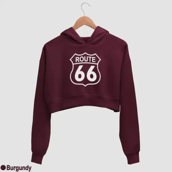 US Route 66 Women's Crop Hoodie - Image 5