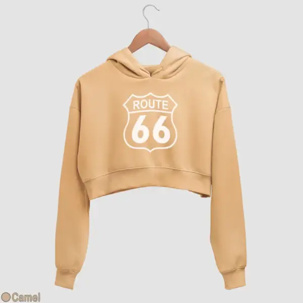 US Route 66 Women's Crop Hoodie - Image 6