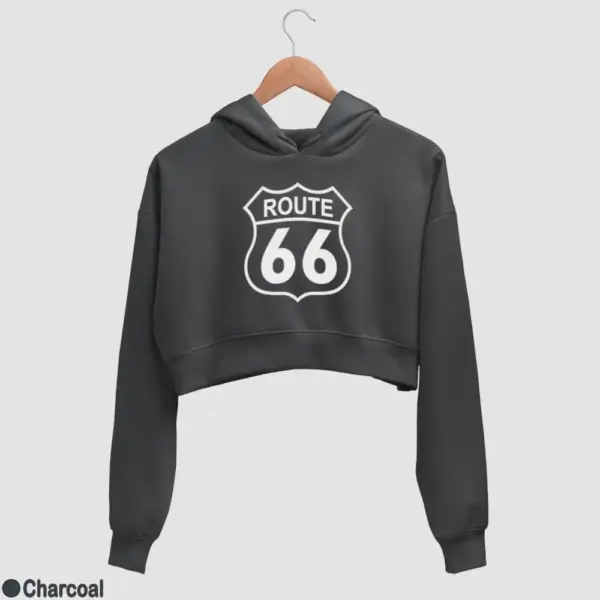 US Route 66 Women's Crop Hoodie - Image 7