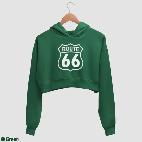 US Route 66 Women's Crop Hoodie - Image 8