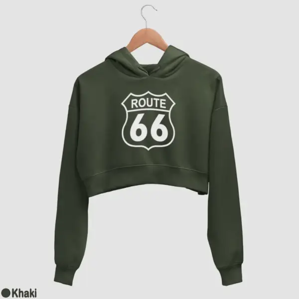 US Route 66 Women's Crop Hoodie - Image 10