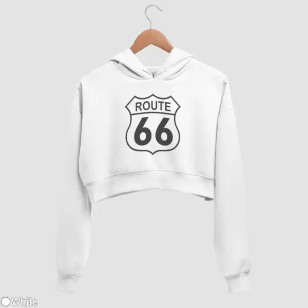 US Route 66 Women's Crop Hoodie - Image 18