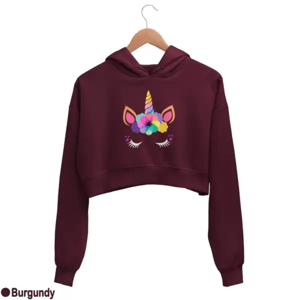 Unicorn Kawaii Women's Crop Hoodie - Image 5