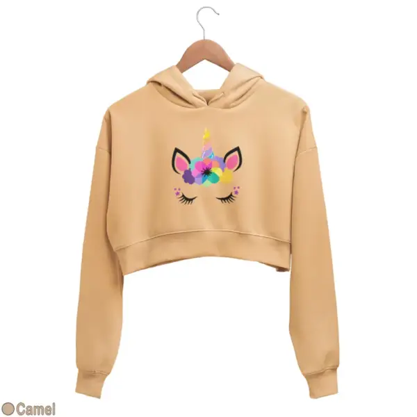 Unicorn Kawaii Women's Crop Hoodie - Image 6