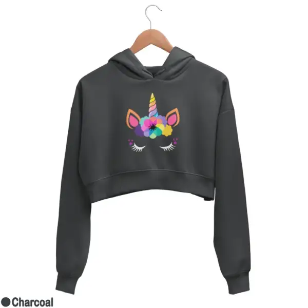 Unicorn Kawaii Women's Crop Hoodie - Image 7