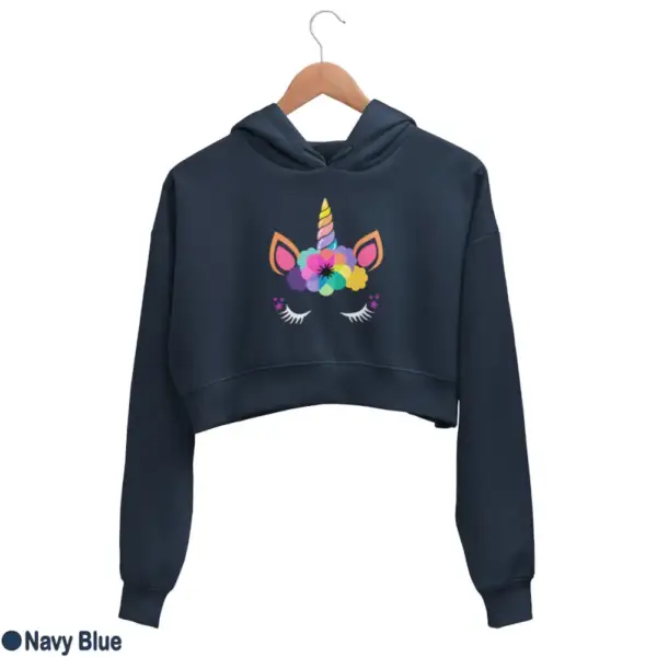 Unicorn Kawaii Women's Crop Hoodie - Image 11