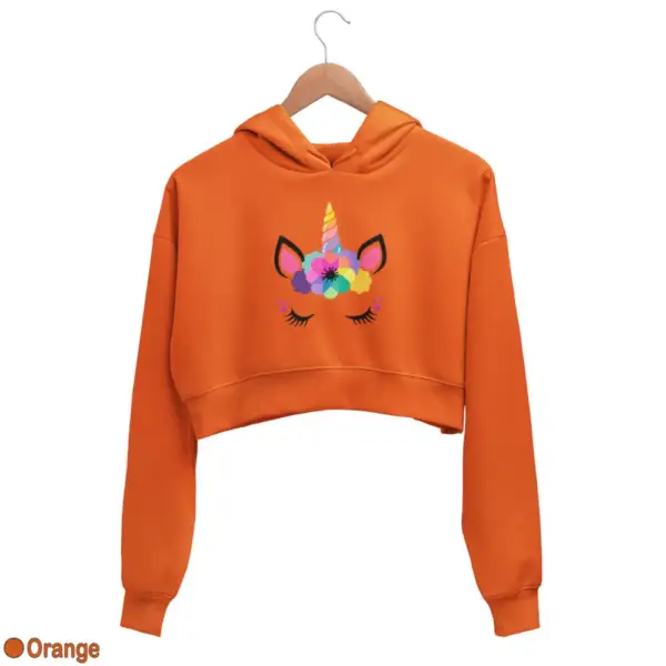 Unicorn Kawaii Women's Crop Hoodie - Image 12