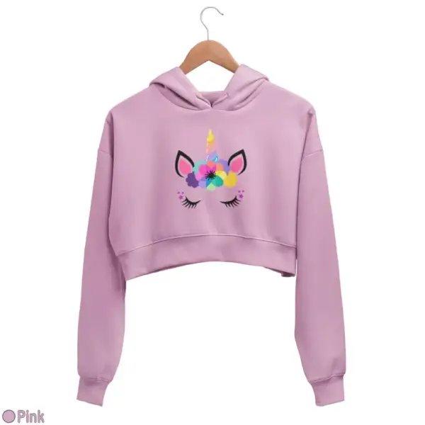 Unicorn Kawaii Women's Crop Hoodie - Image 13