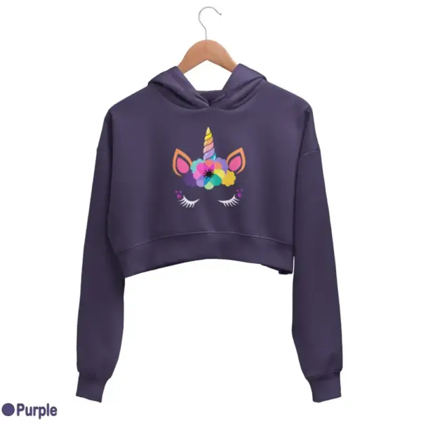 Unicorn Kawaii Women's Crop Hoodie - Image 15