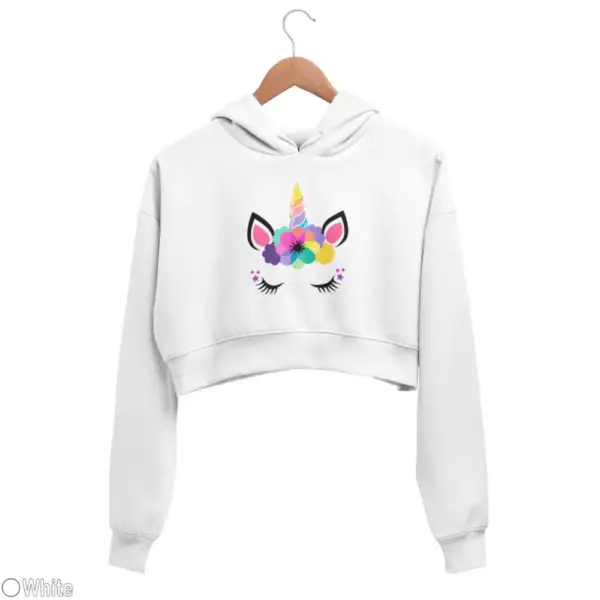 Unicorn Kawaii Women's Crop Hoodie - Image 18