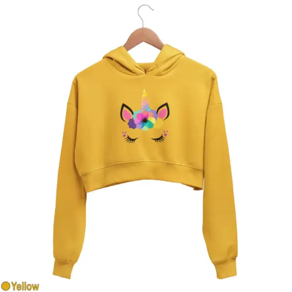Unicorn Kawaii Women's Crop Hoodie - Image 19