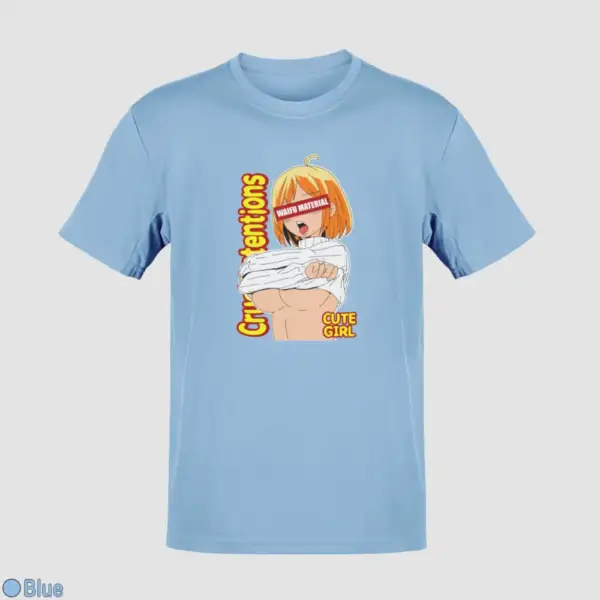 Waifu Material Cute Girl Men's T-Shirt - Image 3