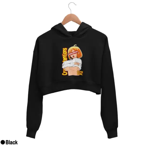 Waifu Material Cute Girl Women's Crop Hoodie - Image 2