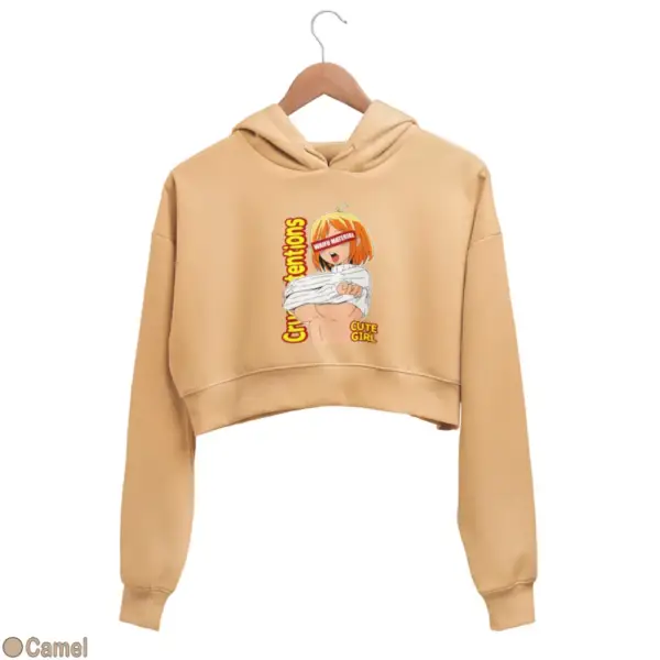 Waifu Material Cute Girl Women's Crop Hoodie - Image 6