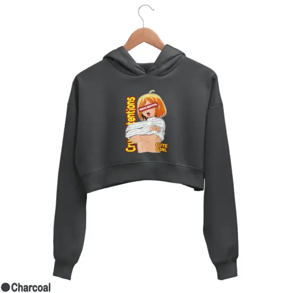 Waifu Material Cute Girl Women's Crop Hoodie - Image 7
