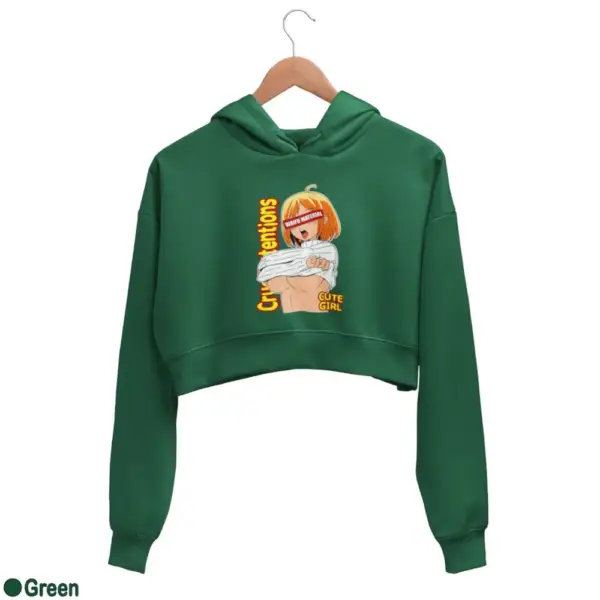 Waifu Material Cute Girl Women's Crop Hoodie - Image 8
