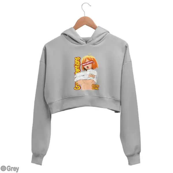 Waifu Material Cute Girl Women's Crop Hoodie - Image 9
