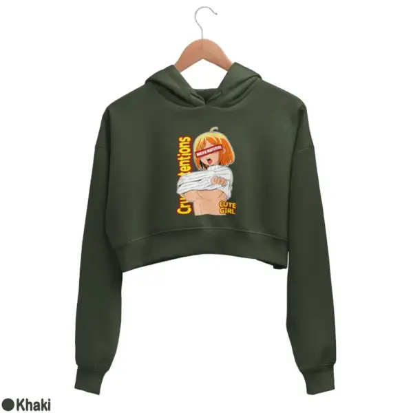 Waifu Material Cute Girl Women's Crop Hoodie - Image 10