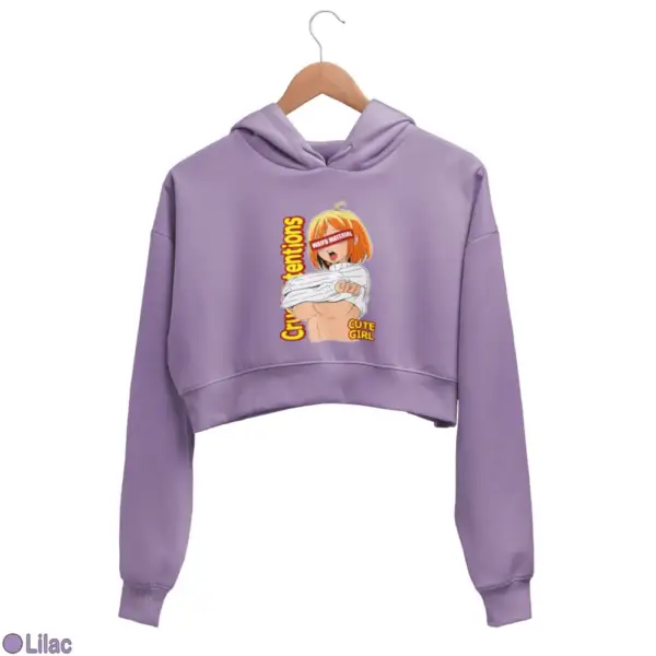 Waifu Material Cute Girl Women's Crop Hoodie - Image 11