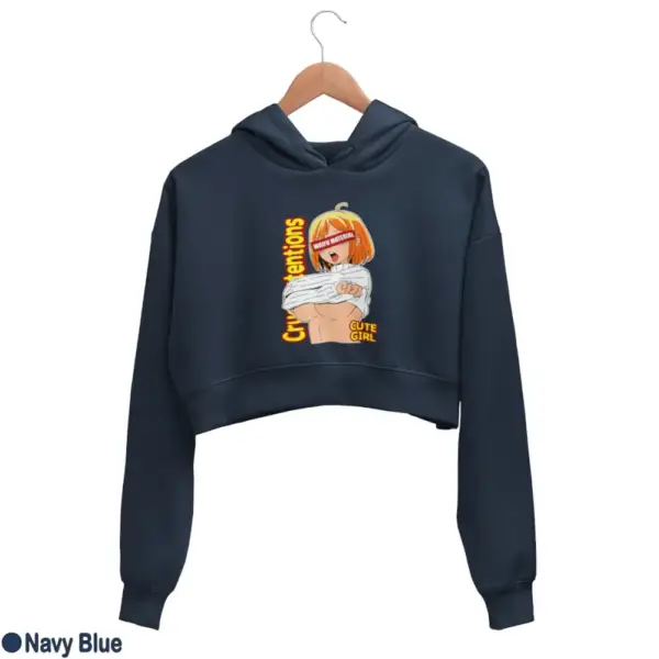 Waifu Material Cute Girl Women's Crop Hoodie - Image 12