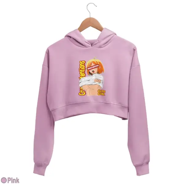 Waifu Material Cute Girl Women's Crop Hoodie - Image 14