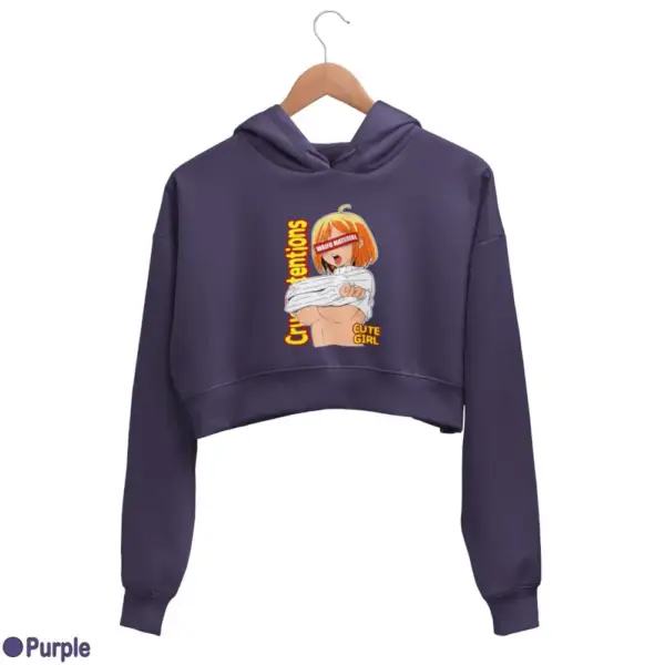Waifu Material Cute Girl Women's Crop Hoodie