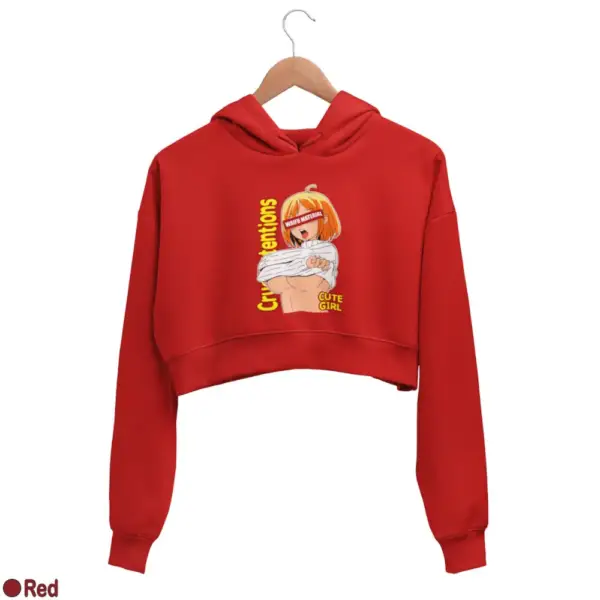 Waifu Material Cute Girl Women's Crop Hoodie - Image 16