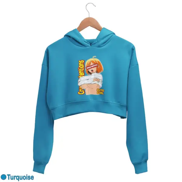 Waifu Material Cute Girl Women's Crop Hoodie - Image 17