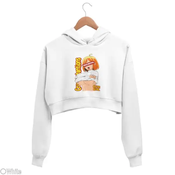 Waifu Material Cute Girl Women's Crop Hoodie - Image 18