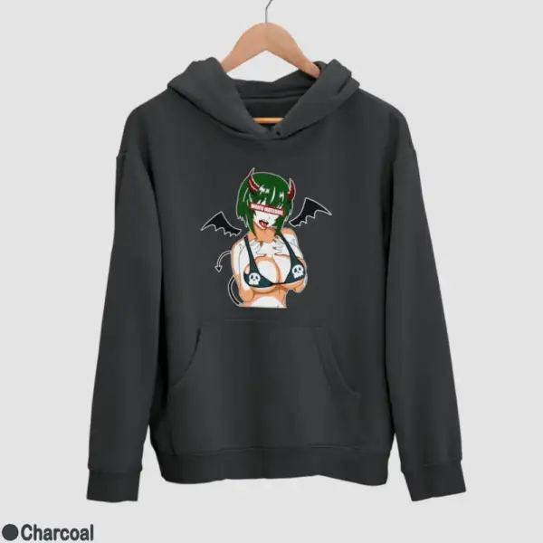 Waifu Material Evil Girl Men's Hoodie - Image 7