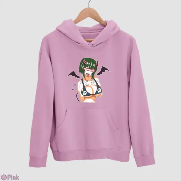 Waifu Material Evil Girl Men's Hoodie - Image 13