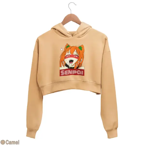 Waifu Material Senpai Girl Women's Crop Hoodie